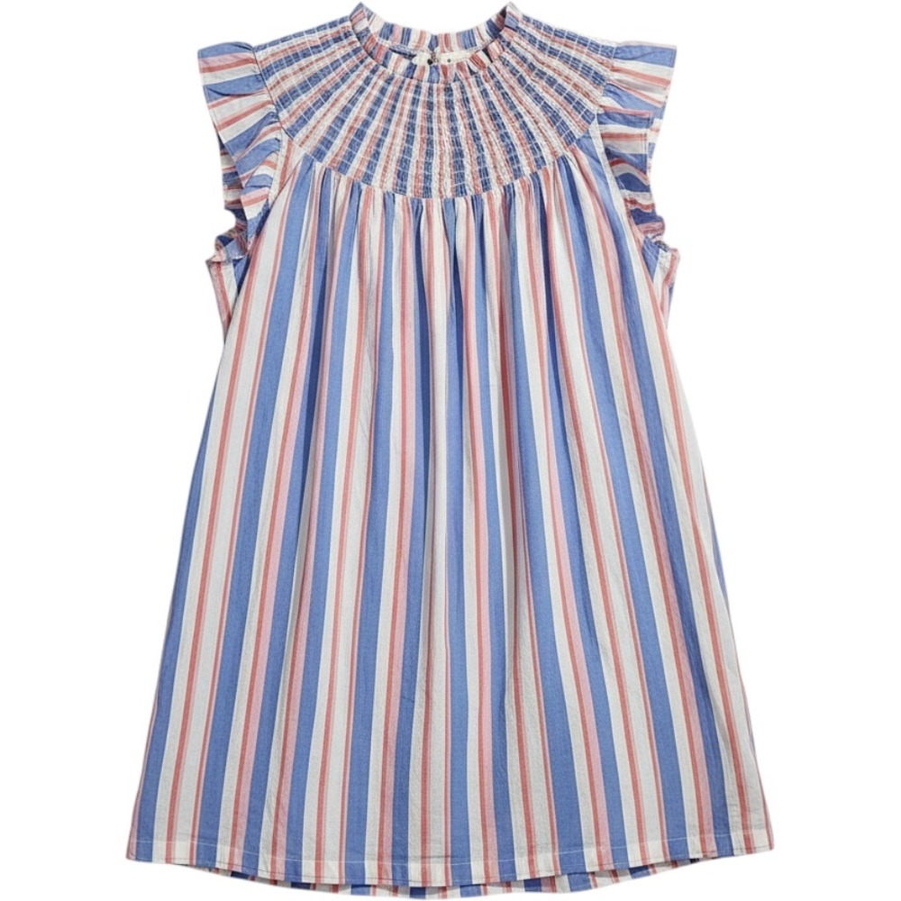 Crown & Ivy Rainbow Medium Smocked Shift Dress Flutter Sleeves